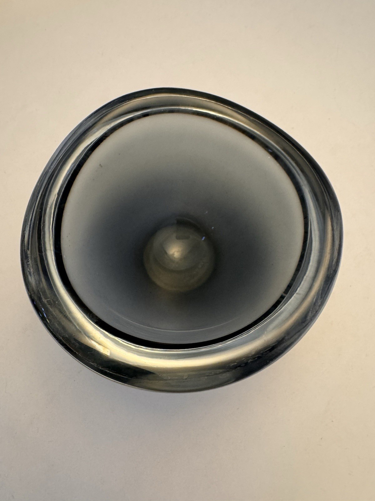 Orrefors PU 3092/1 Sven Palmquist Signed Gray Clear Cased Art Glass Bowl