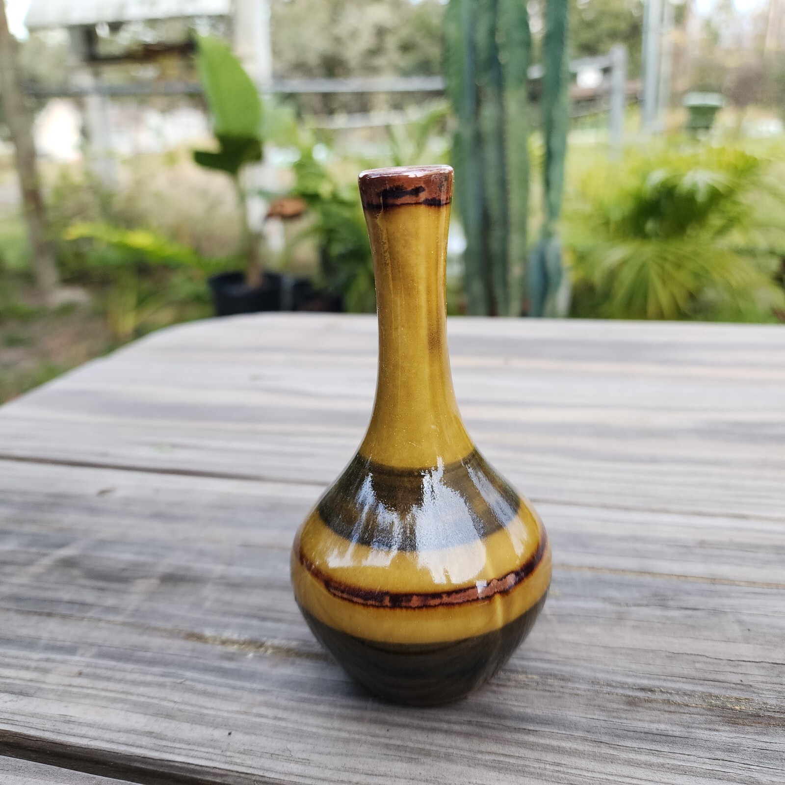 Vintage Bud Vase OMC? Japan Small Mid-century modern Art Pottery Vase 5″