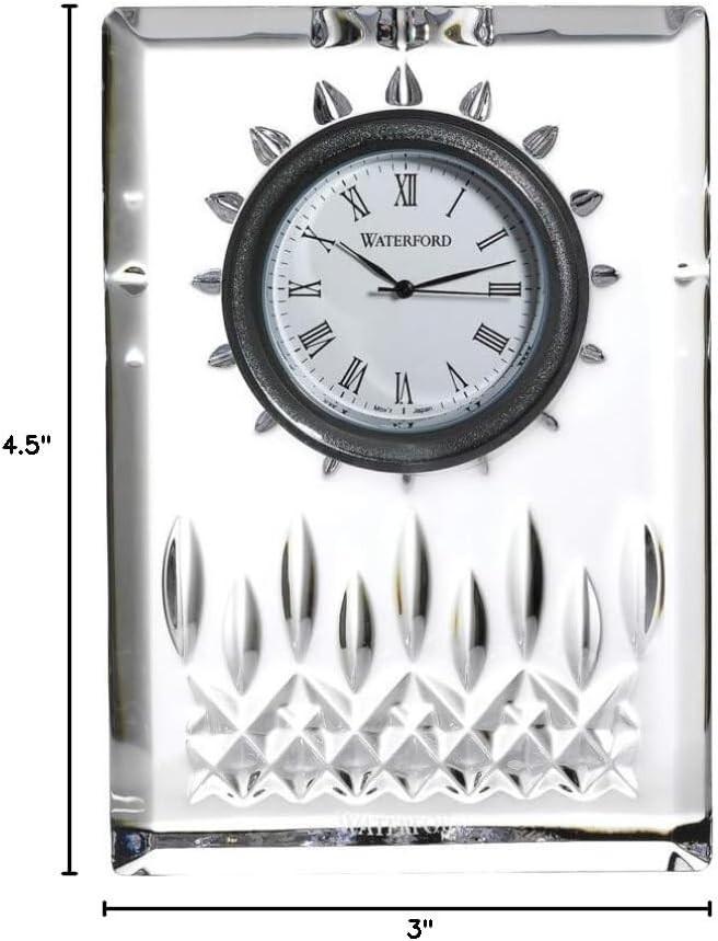 Waterford Lismore Clock, 4.5″, Clear