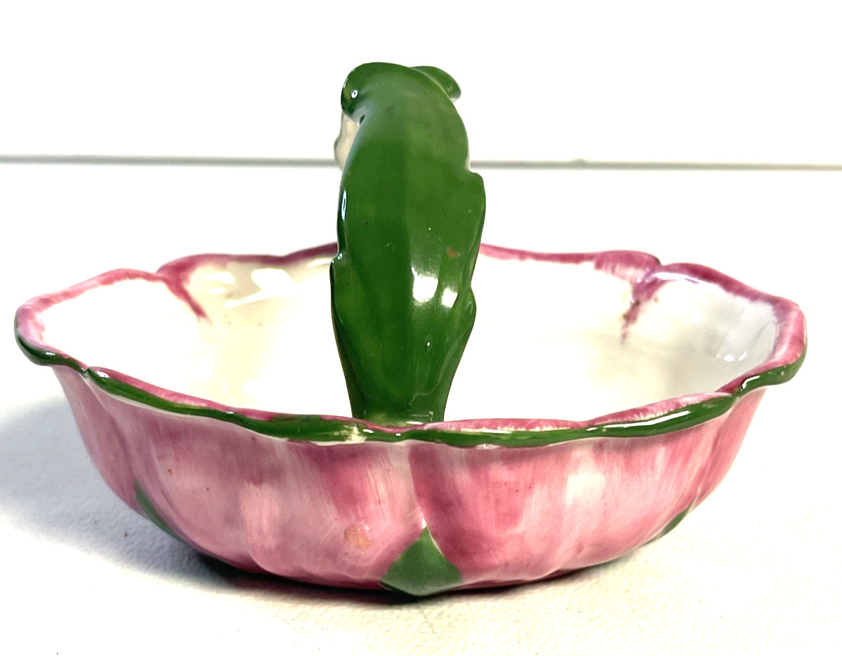 Vintage PALT Czechoslovakia Basket Pink Green
