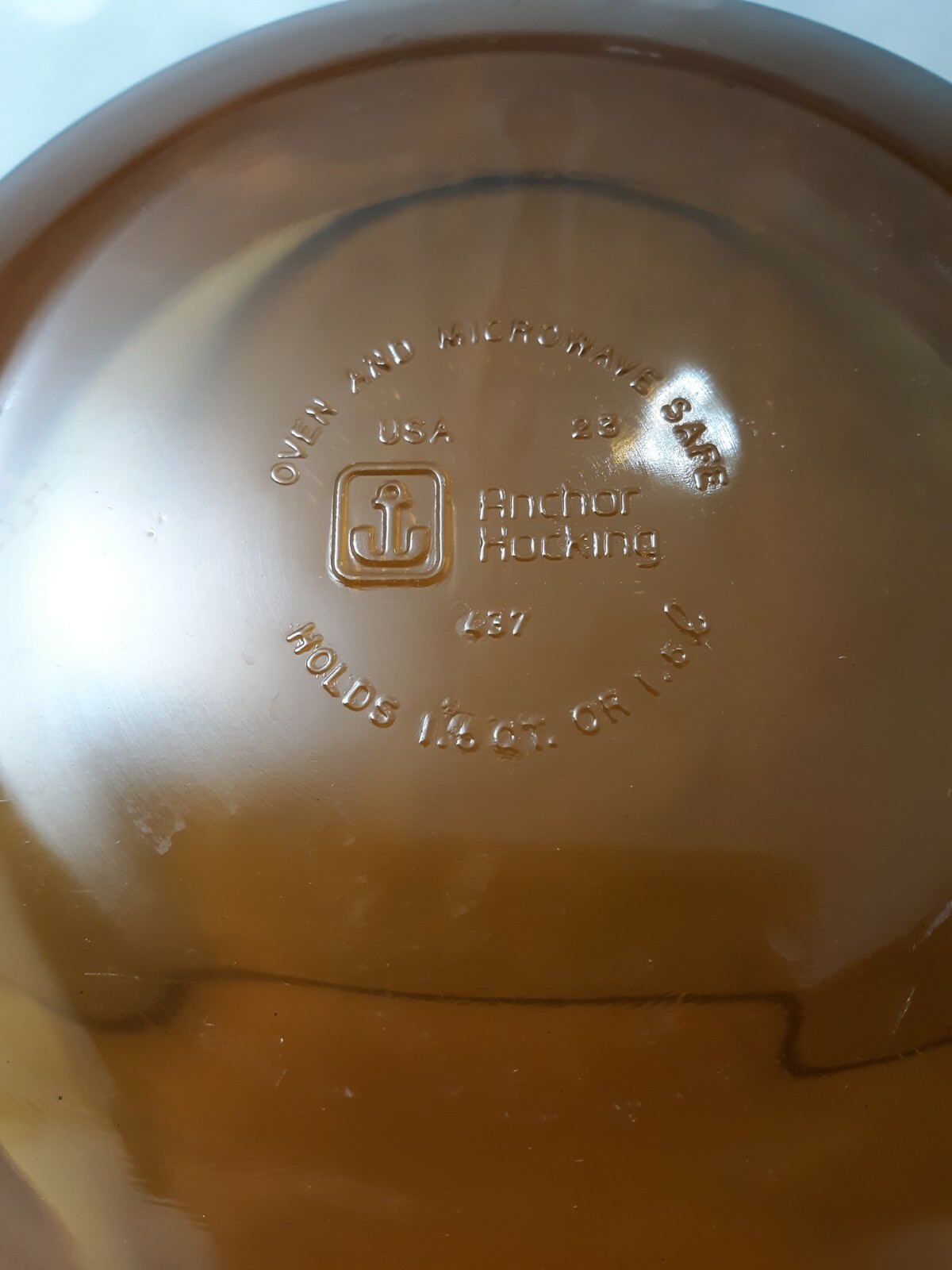 Anchor Hocking Fire King #437 Amber Casserole Dish with Lid & Basket 1-1/2 QT