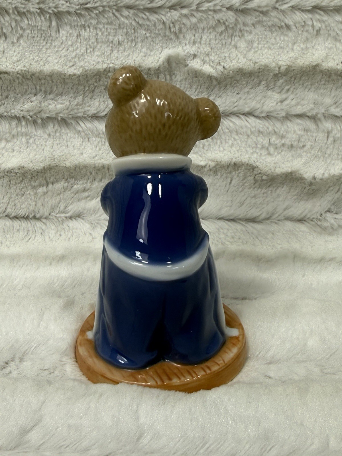 B&G Bing & Grondahl 2001 Victor Porcelain Teddy Bear Figurine Robe Bath Time