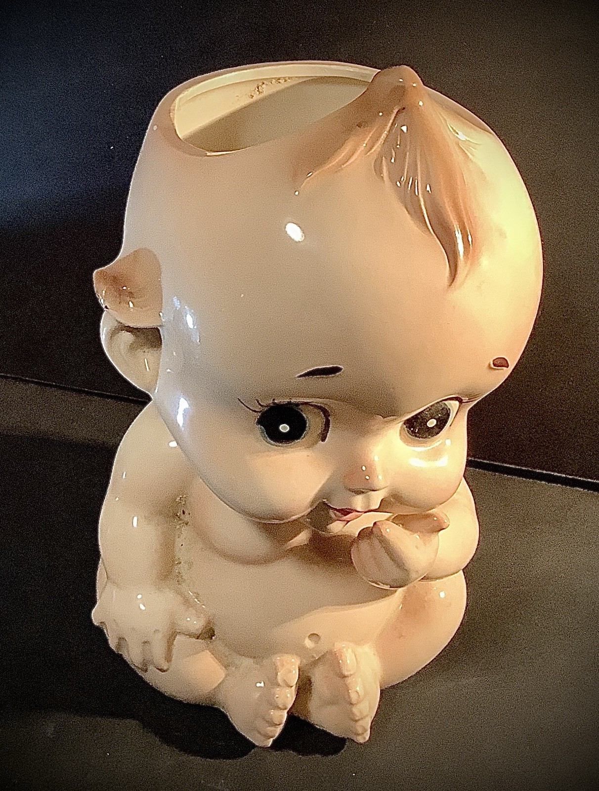 Vintage 7 ½” Rubens 3119 Kewpie Blue Eyed Naked Baby Vase Japan