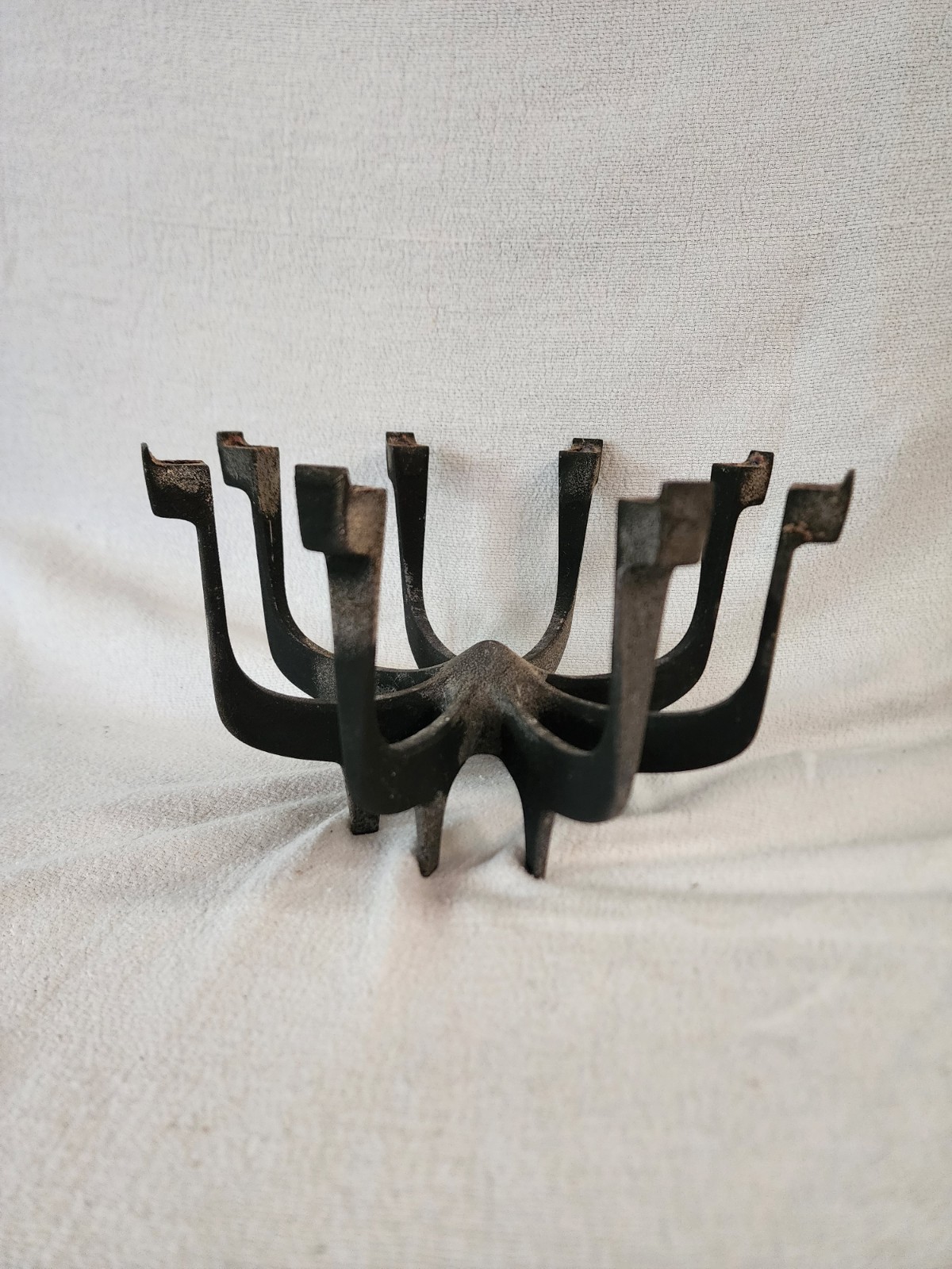 Vintage Dansk Blackened Cast Iron Candle Holder Gunnar Cyren MCM