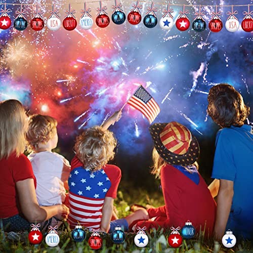 12 Pcs Patriotic 4th of July Ornaments for Tree Memorial Day Tree Decorations
