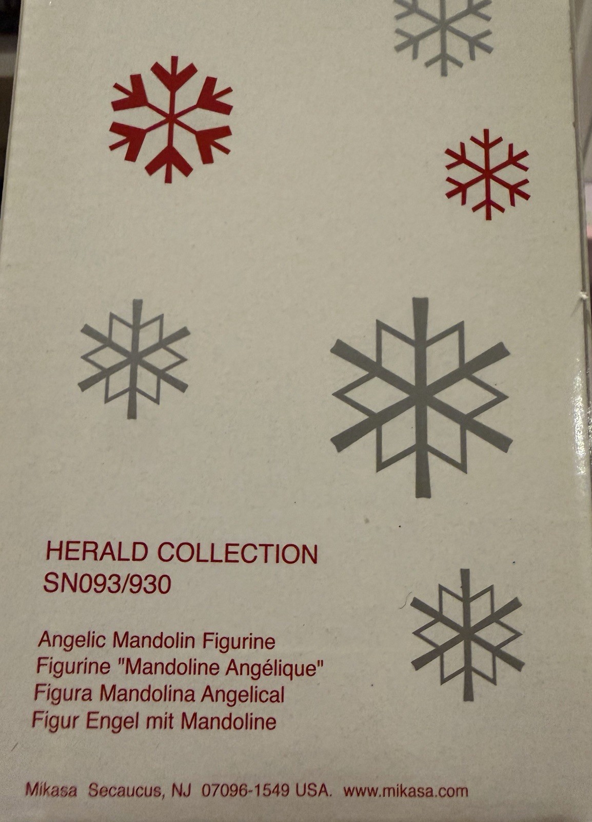 VTG Mikasa Herald Collection Crystal Angels Trio Set- Harp Mandolin Violin w Box