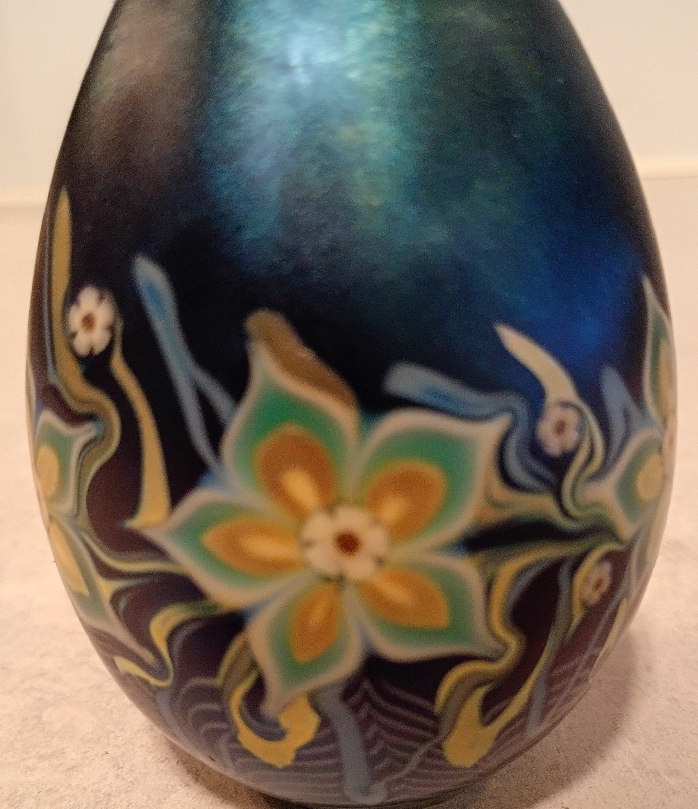 3.25″ Signed 81/7660 Grant Randolph Studios 3 Flower Art Glass Paperweight