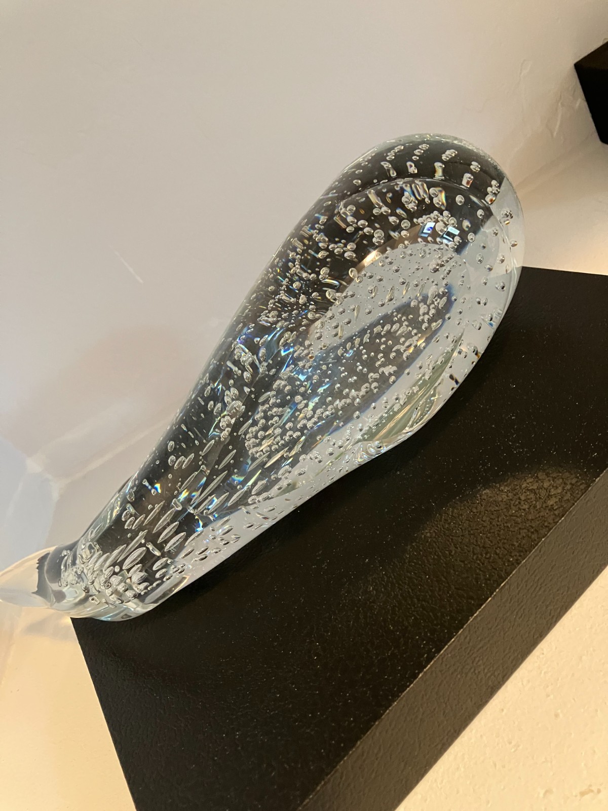 Large Art Glass Whale Controlled Bubbles 11.5″ Ex Cond