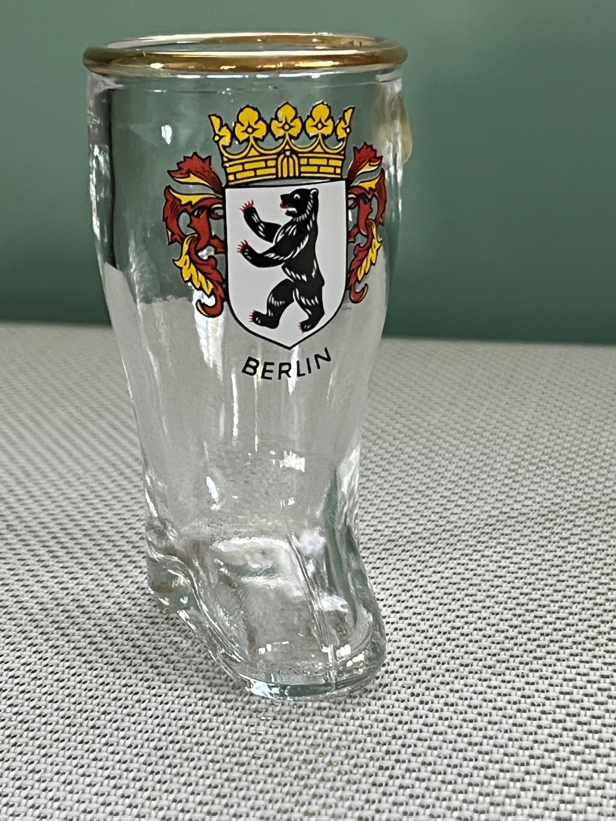 Set of 13 German 3” Boot Shot Glasses from various German Cities- displayed only