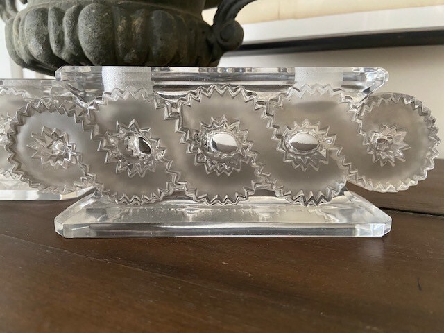 Rene Lalique AURIAC CHANDELIER x2- Original 1944 Mint Condition Signed R.LALIQUE