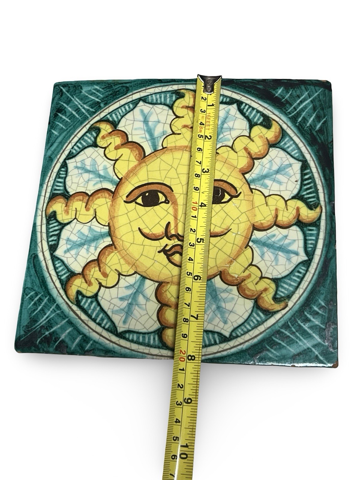 Fratantoni? Vietri Sicilian Sun Face 8″ Terracotta Wall Plaque Tile Unsigned