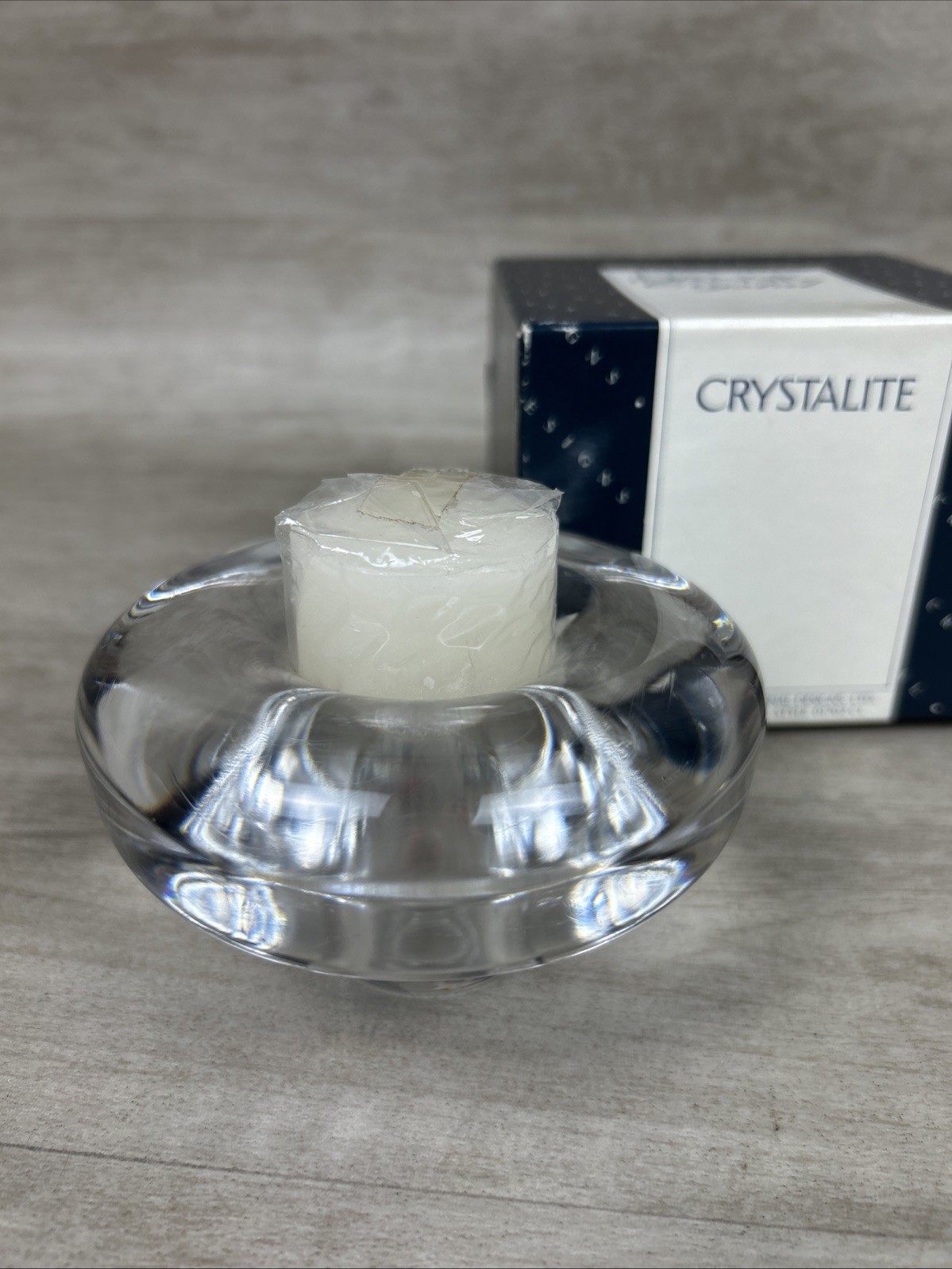 Dansk MCM Lead Crystal Glass Votive or Taper Candle Holder Style 01702 CL JAPAN