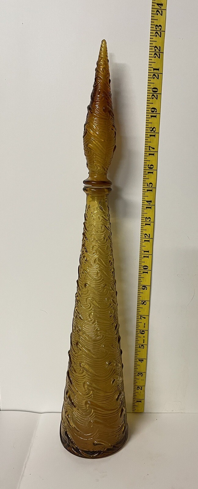 Vintage Made In Italy Empoli Bottle With Stopper 22.5”