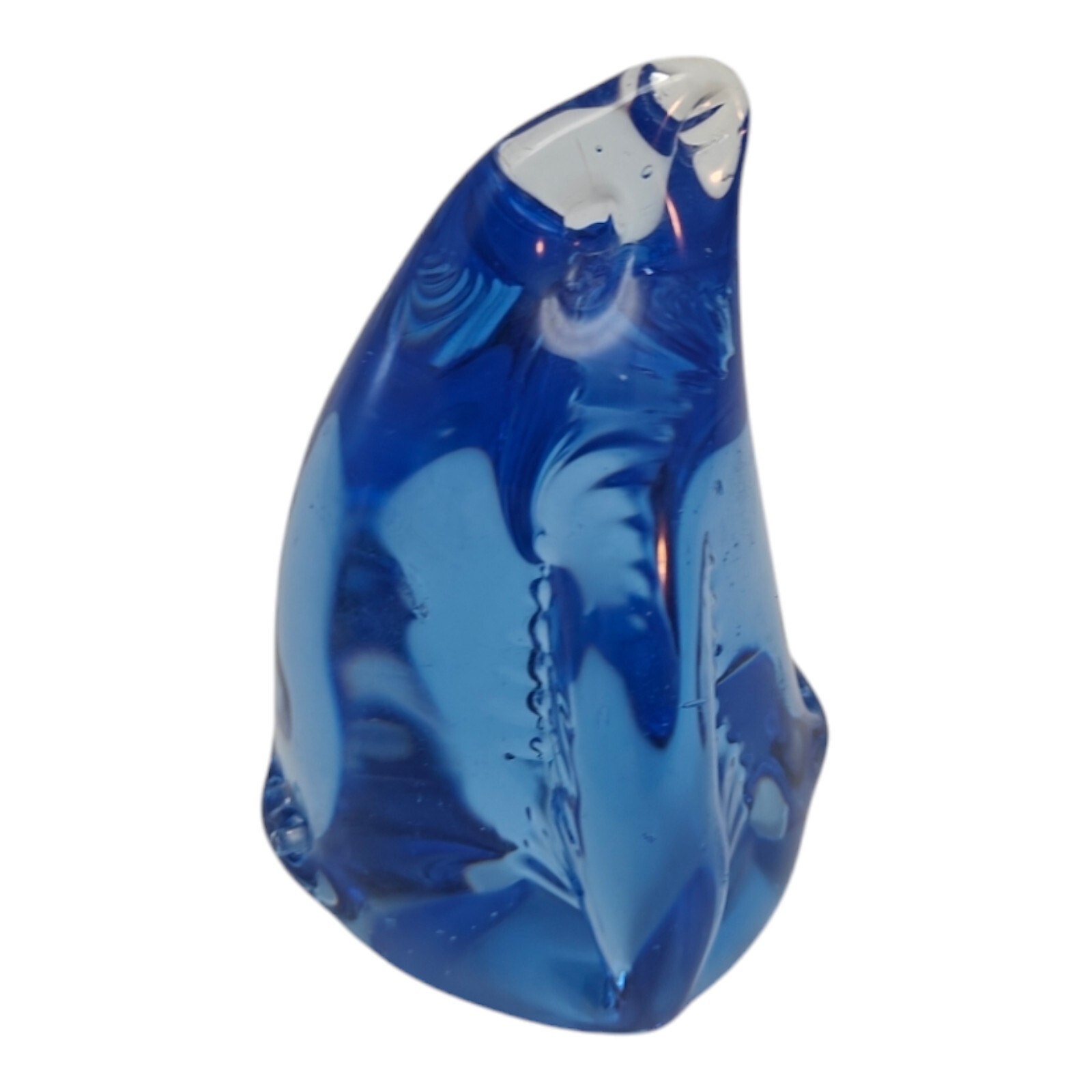 Commemorative Fine Art Gallery Blue Glass PENGUIN Paperweight Table Decoration
