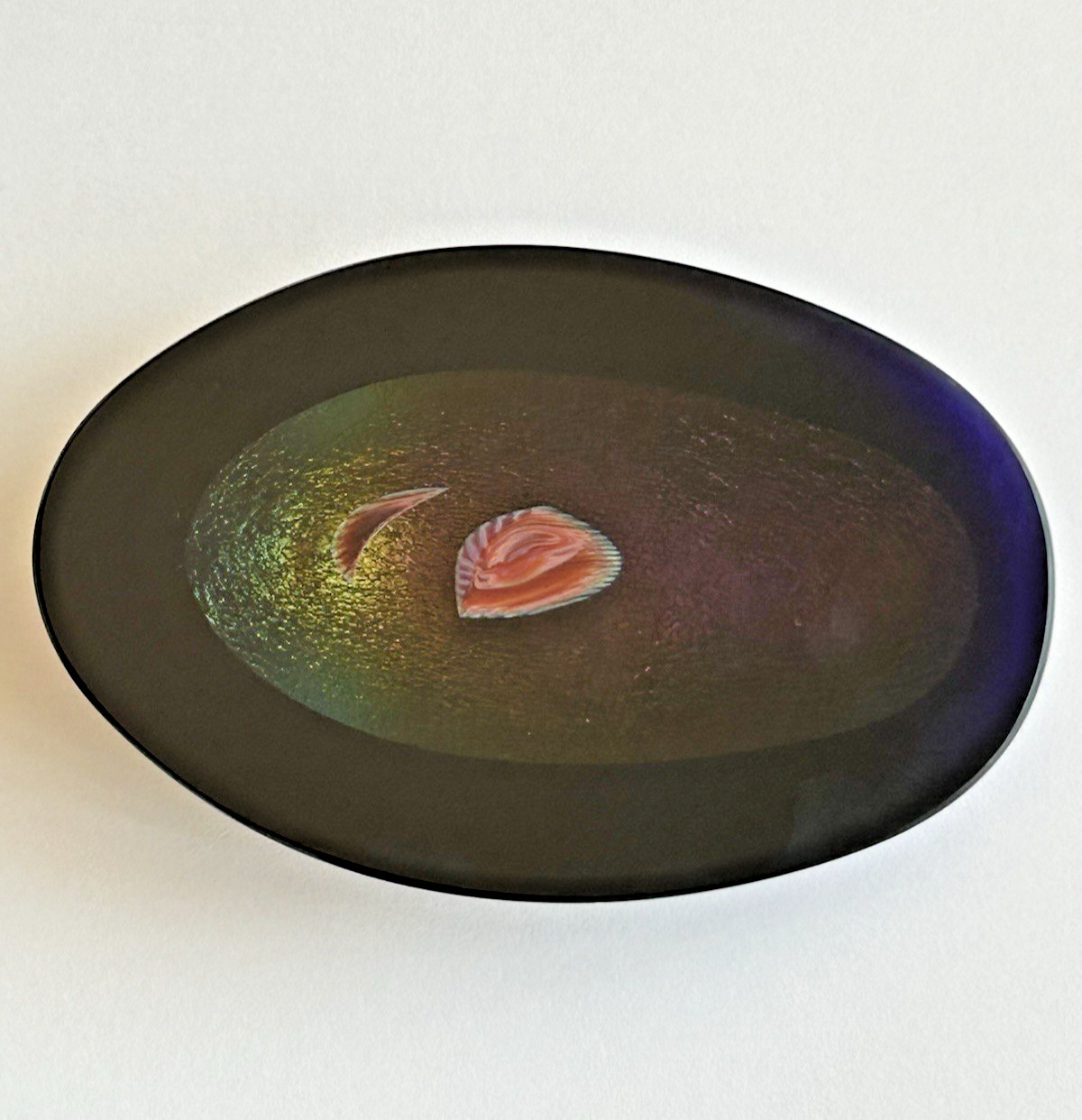 Rare Henry Summa 1988 Iridescent Art Glass Cut Away Paperweight Signed Numbered