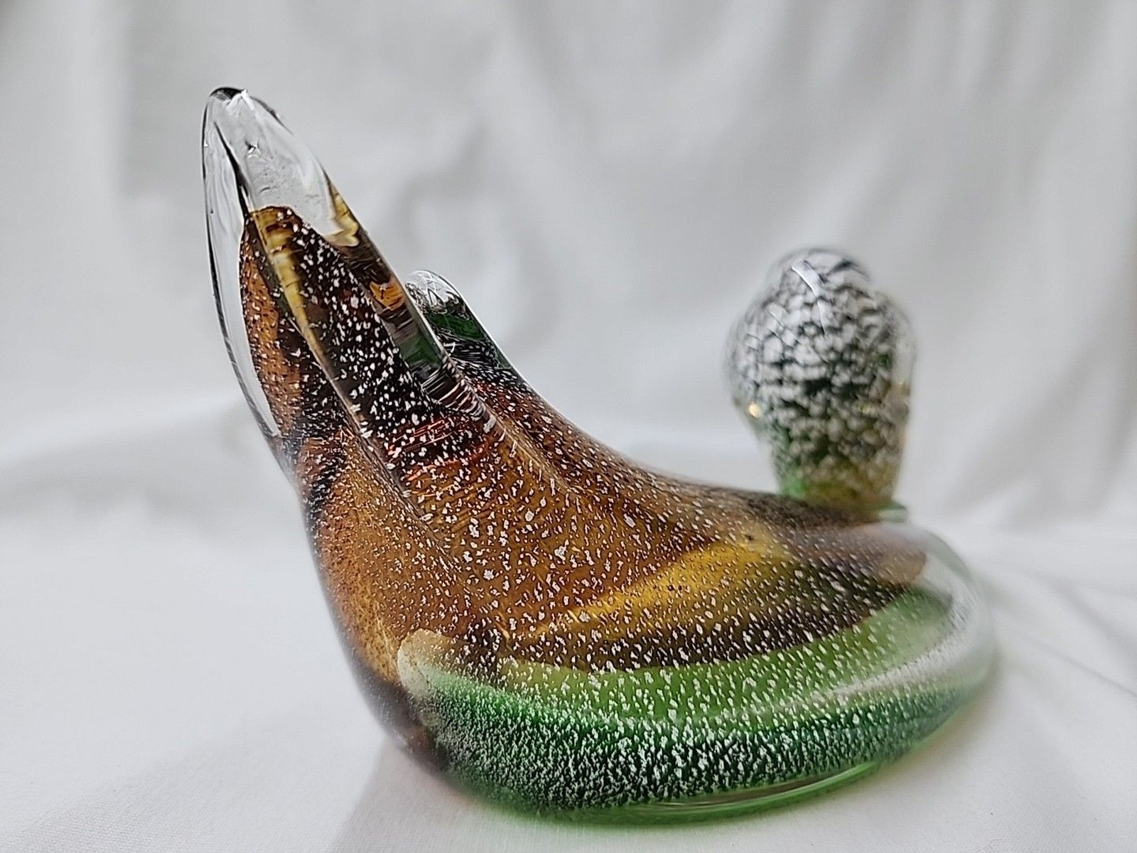 Vintage Murano Art Glass Duck Excellent Condition Unmarked Beautiful MCM