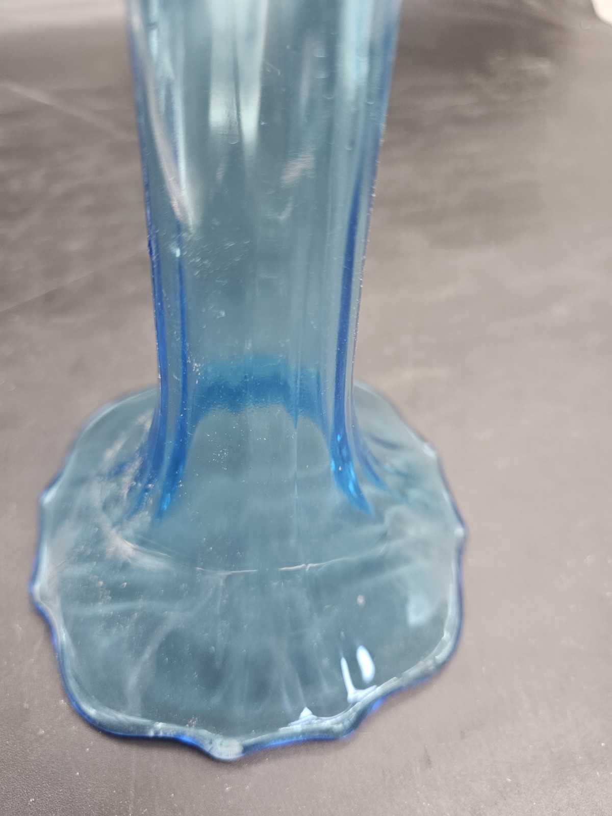 Tiffin Glass/U.S. Glass Blue #310 Candleholders circa 1910-1930s