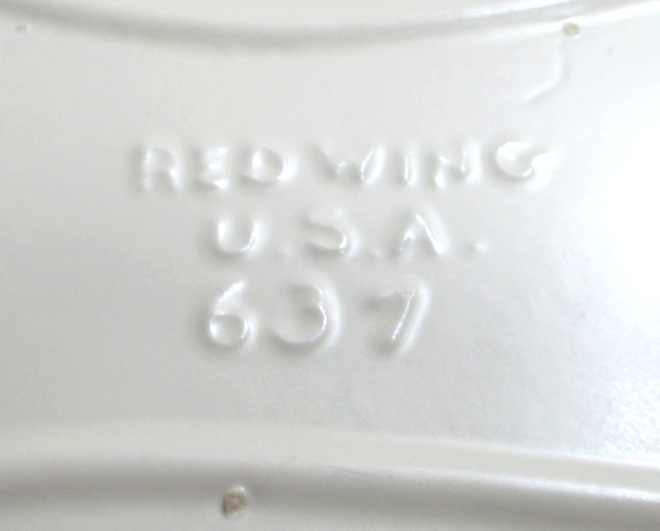 Vintage Red Wing Pottery Planter Shallow Bowl # 637 White Pond 11 3/4″ Long