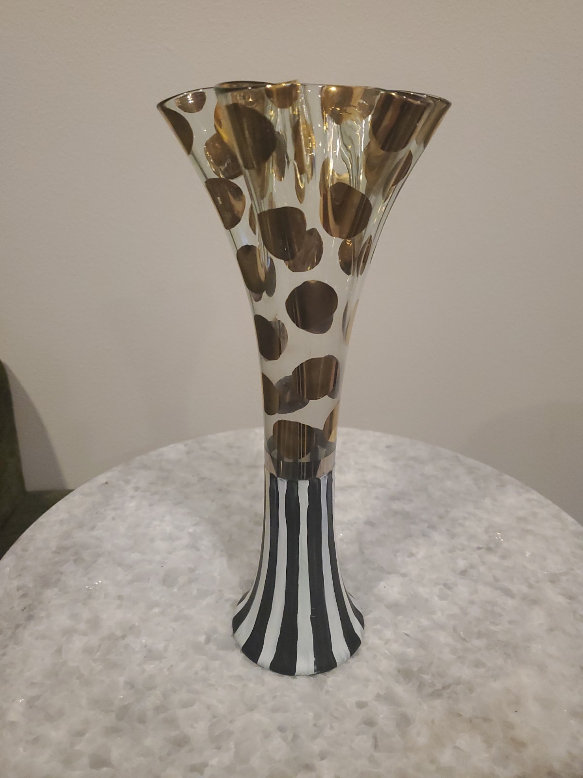 MacKenzie-Childs Circus 10 5/8″ Ruffled Clown Vase