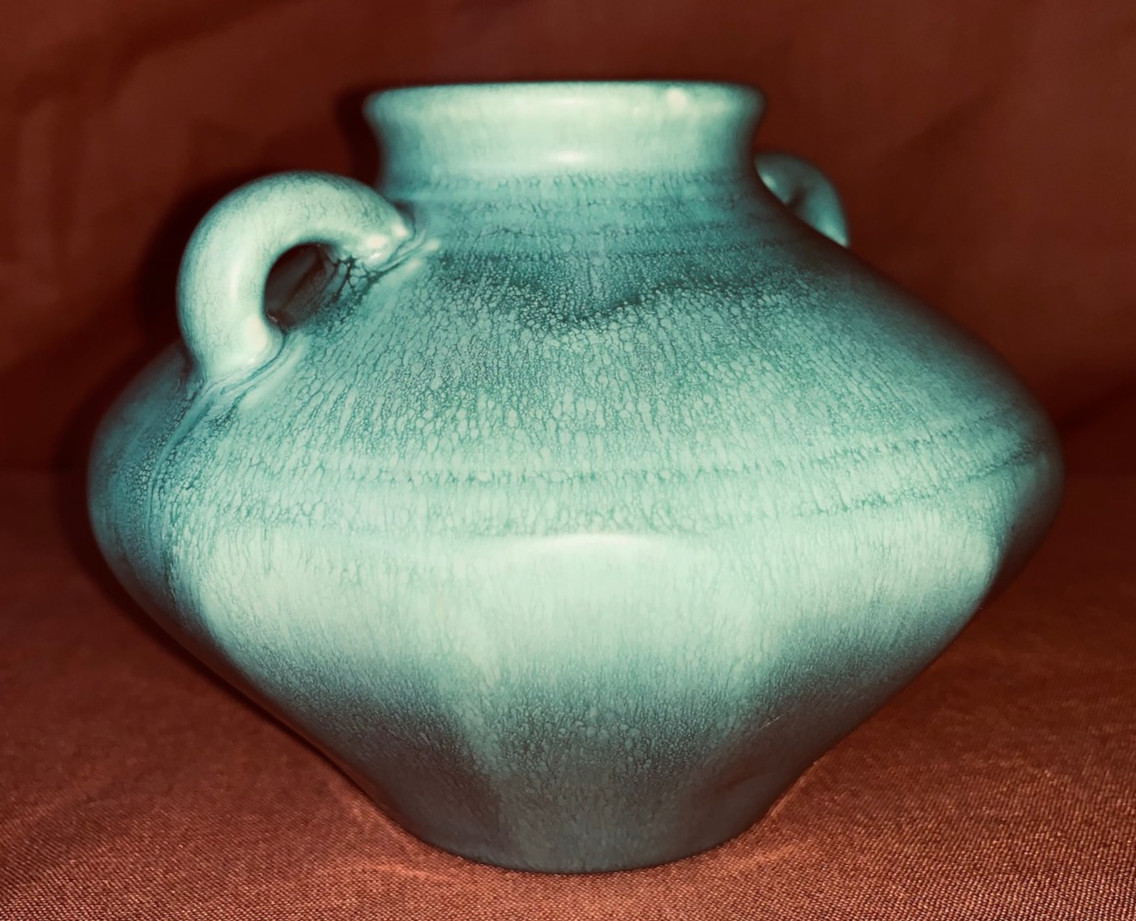 1929 Rookwood Art & Crafts 2 Handle Vase Semi Matte Green Ex Cond # 6103