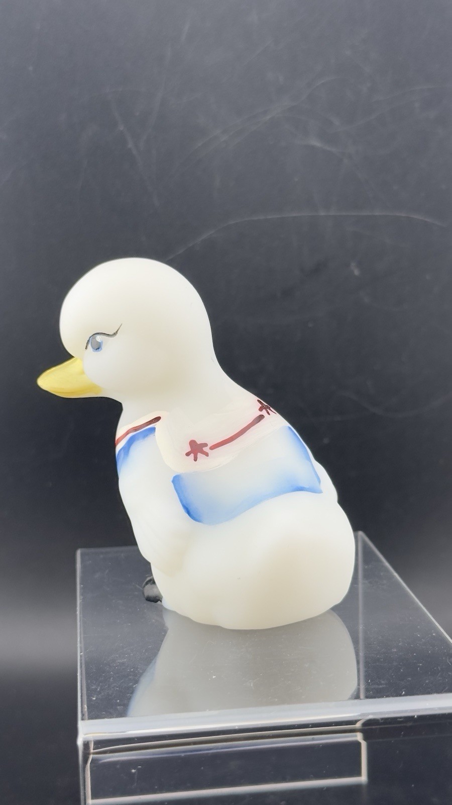 Fenton Opal Satin Duckling HP Nautical Boy Sailor 2007 5169 YJ D. Barbour