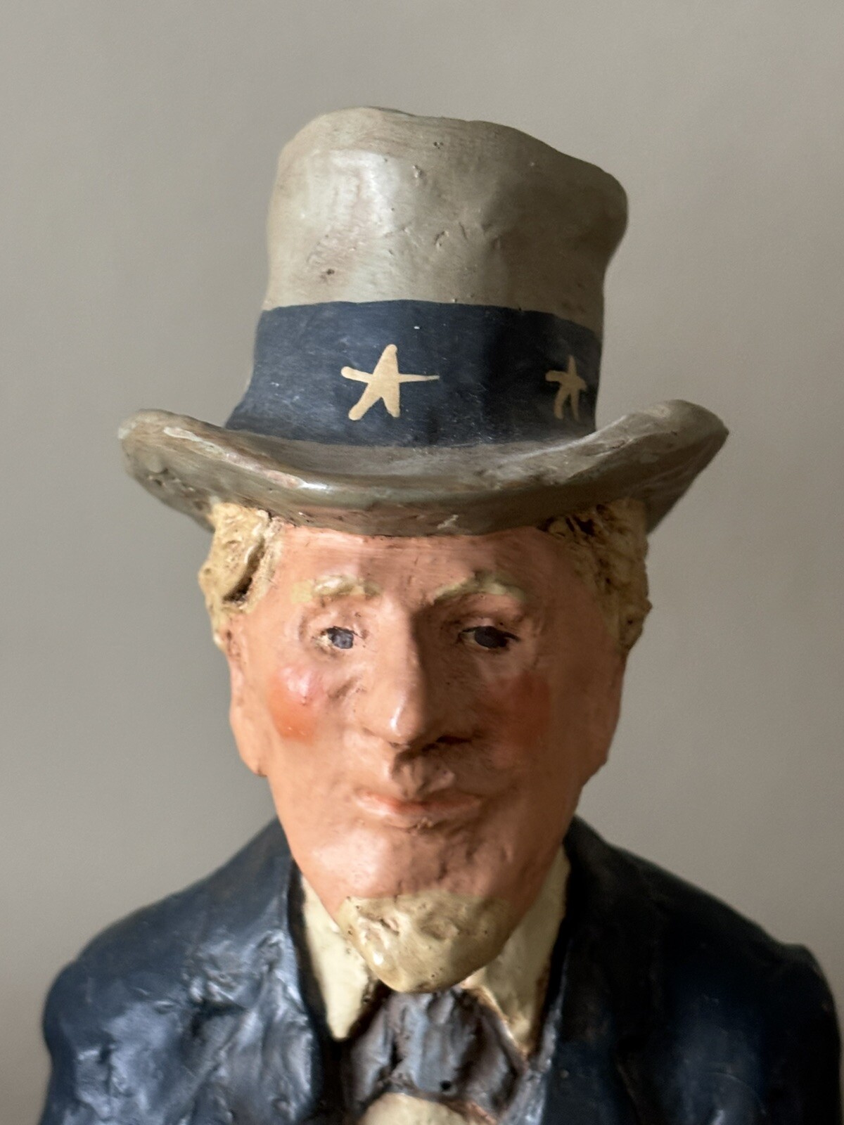 OOAK Uncle Sam Patriotic Figure Ephraim 1987 Signed 11.75”