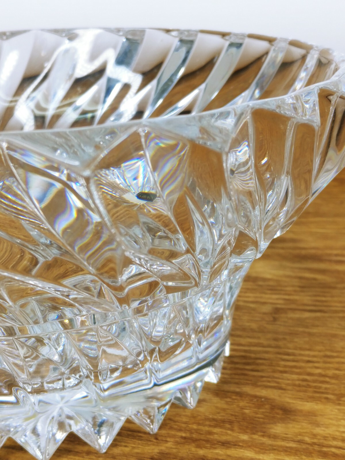 Mikasa Rainier Collectible Cut Lead Crystal Swirl Pattern 9” Fruit Bowl