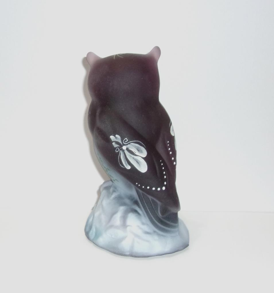 Fenton Glass Amethyst Cottontail Bunny Rabbit Owl Figurine Ltd Ed #14/38 Kibbe