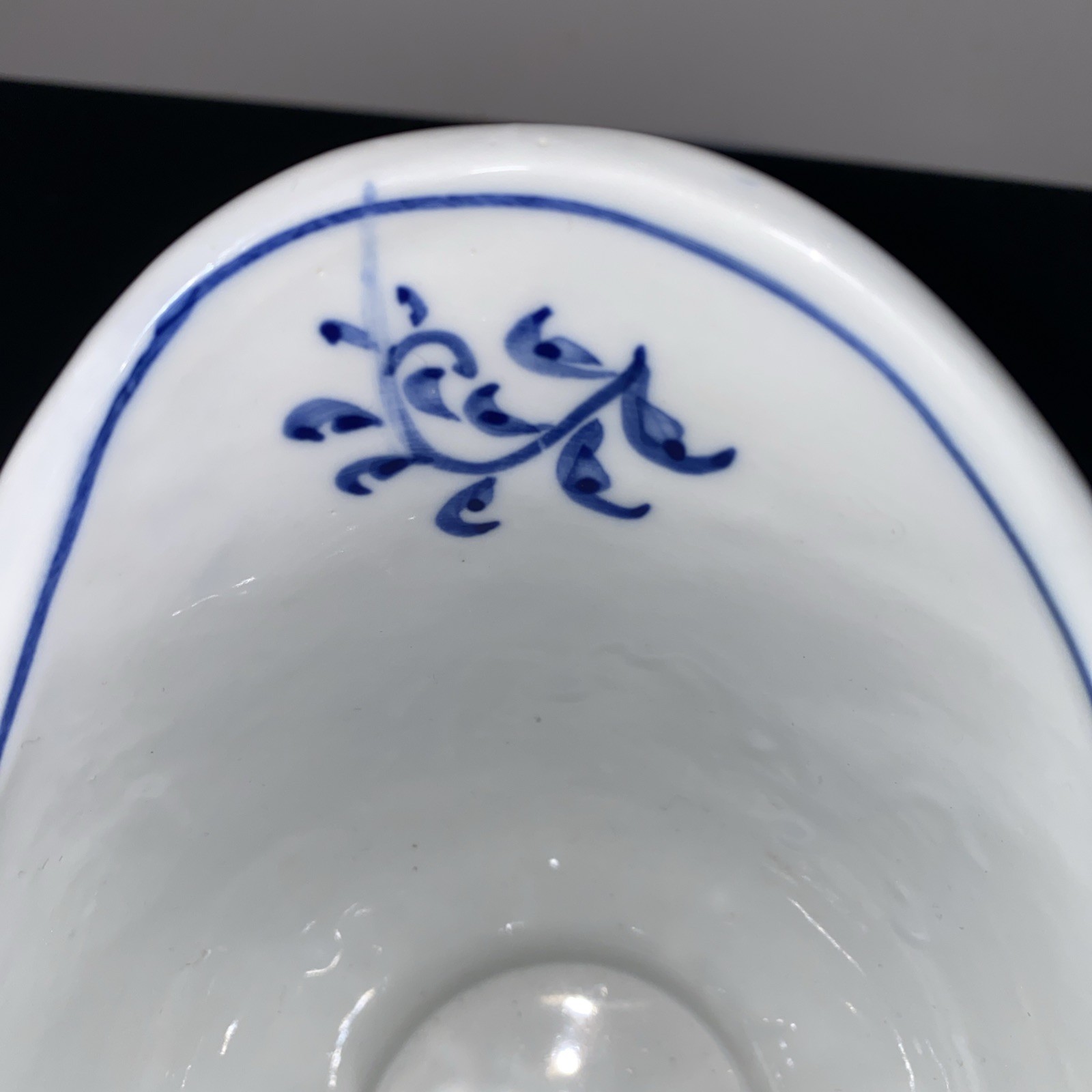 Andrea by Sadek Blue Mum Handled Handpainted Porcelain Basket