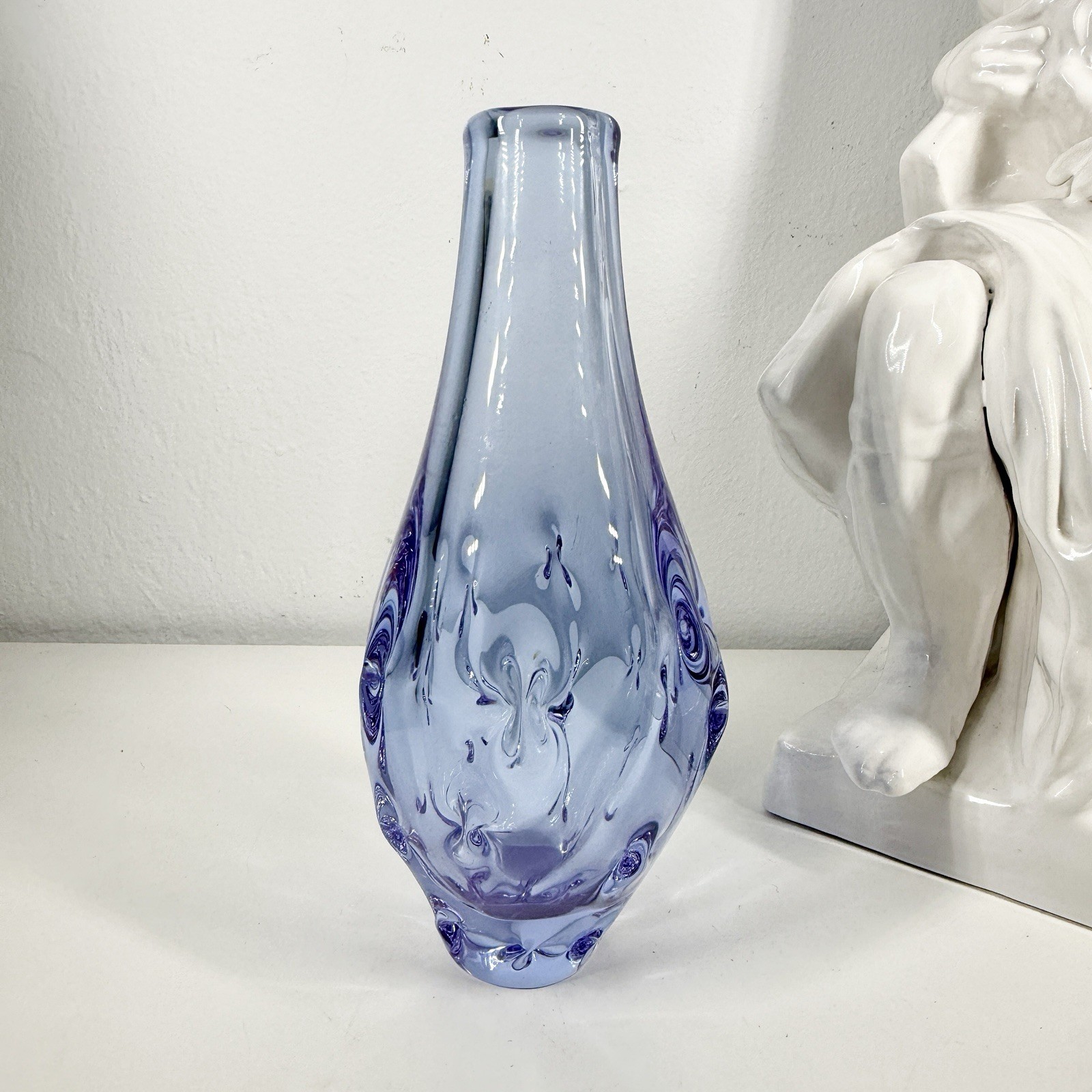 ZELEZNY BROD Sklo Alexandrite NEODYNIUM GLASS VASE Miroslav Klinger 60s-70s 7in