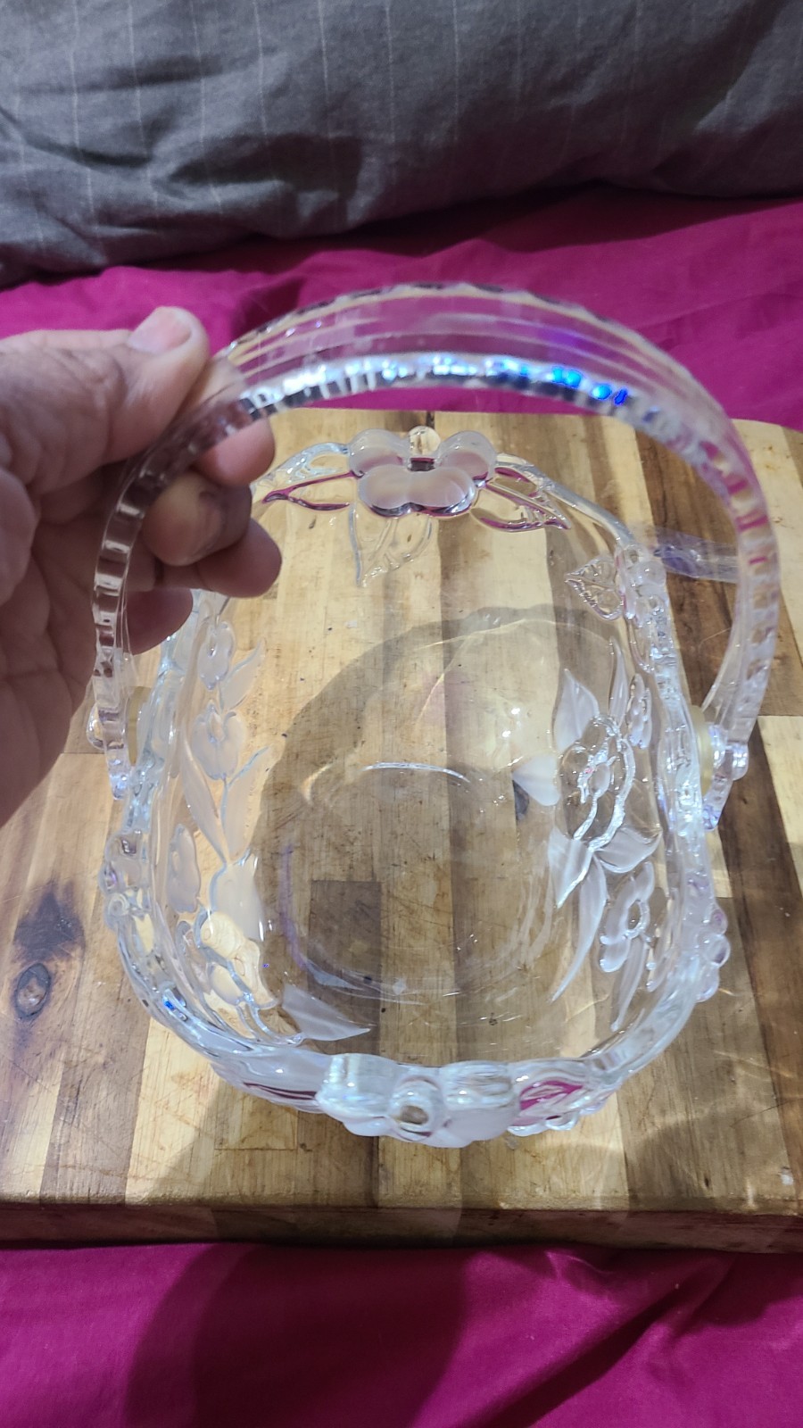 Vintage Garden Terrace Crystal Handled Basket