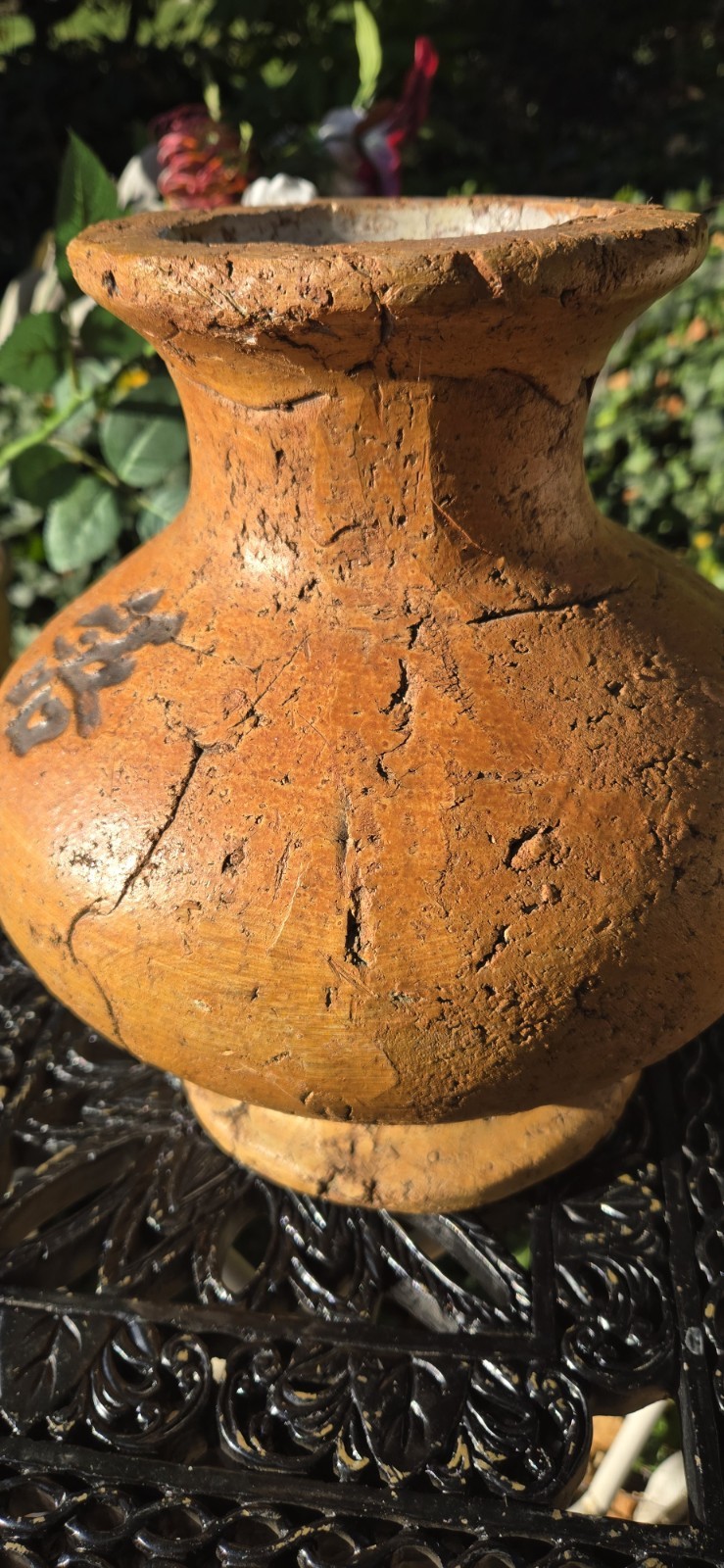 Heavy 10 lbs Vintage Terracotta Rustic Pottery Jug Vase Rustic Decor Stoneware