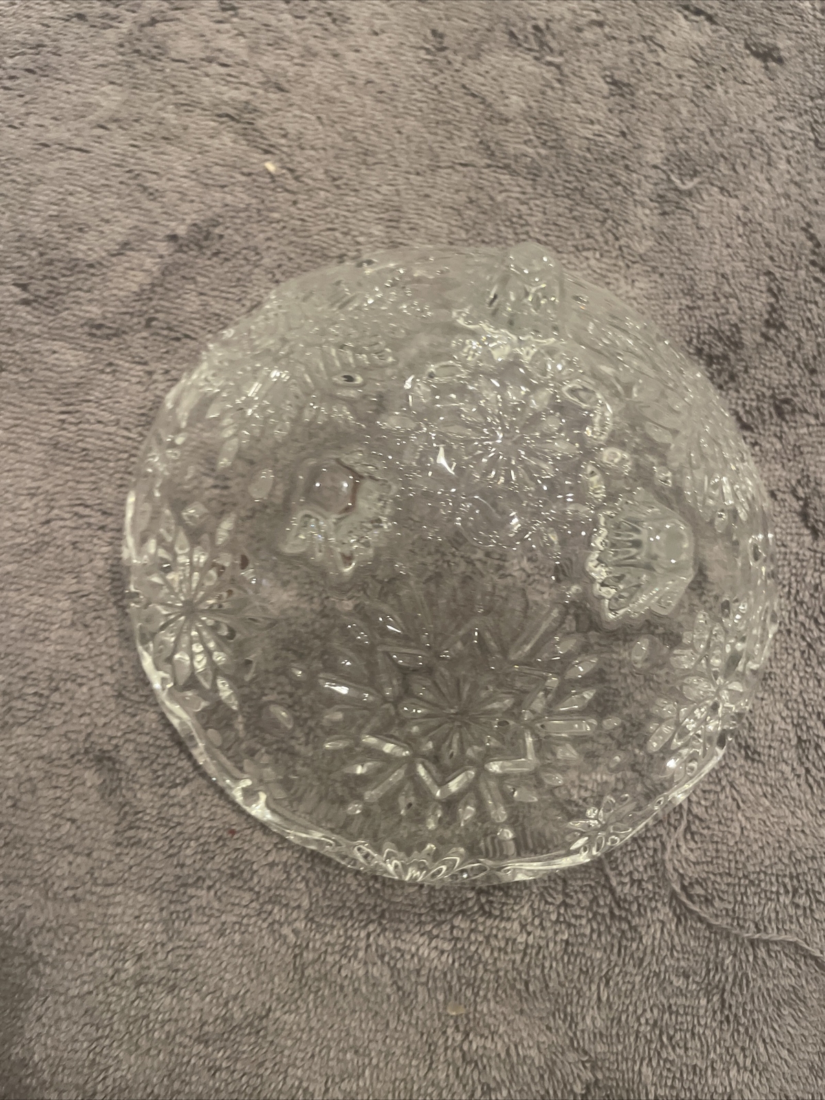Mikasa Crystal Footed Bowl 6″ Snowflakes Candy Dish Christmas Holiday Classics