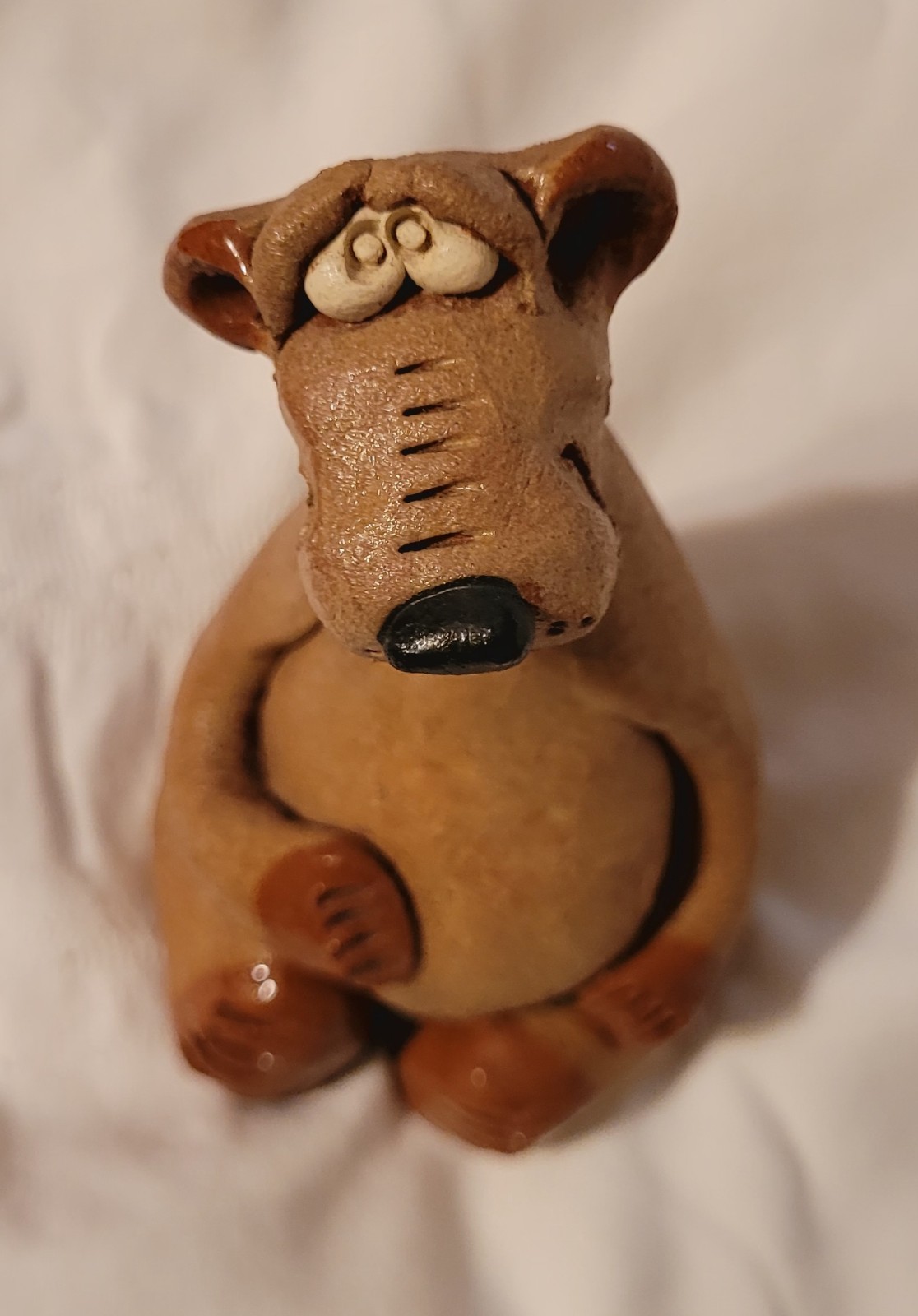 Vtg ( Nancy ) Hicks Red Clay Art Pottery Bear Or Dog