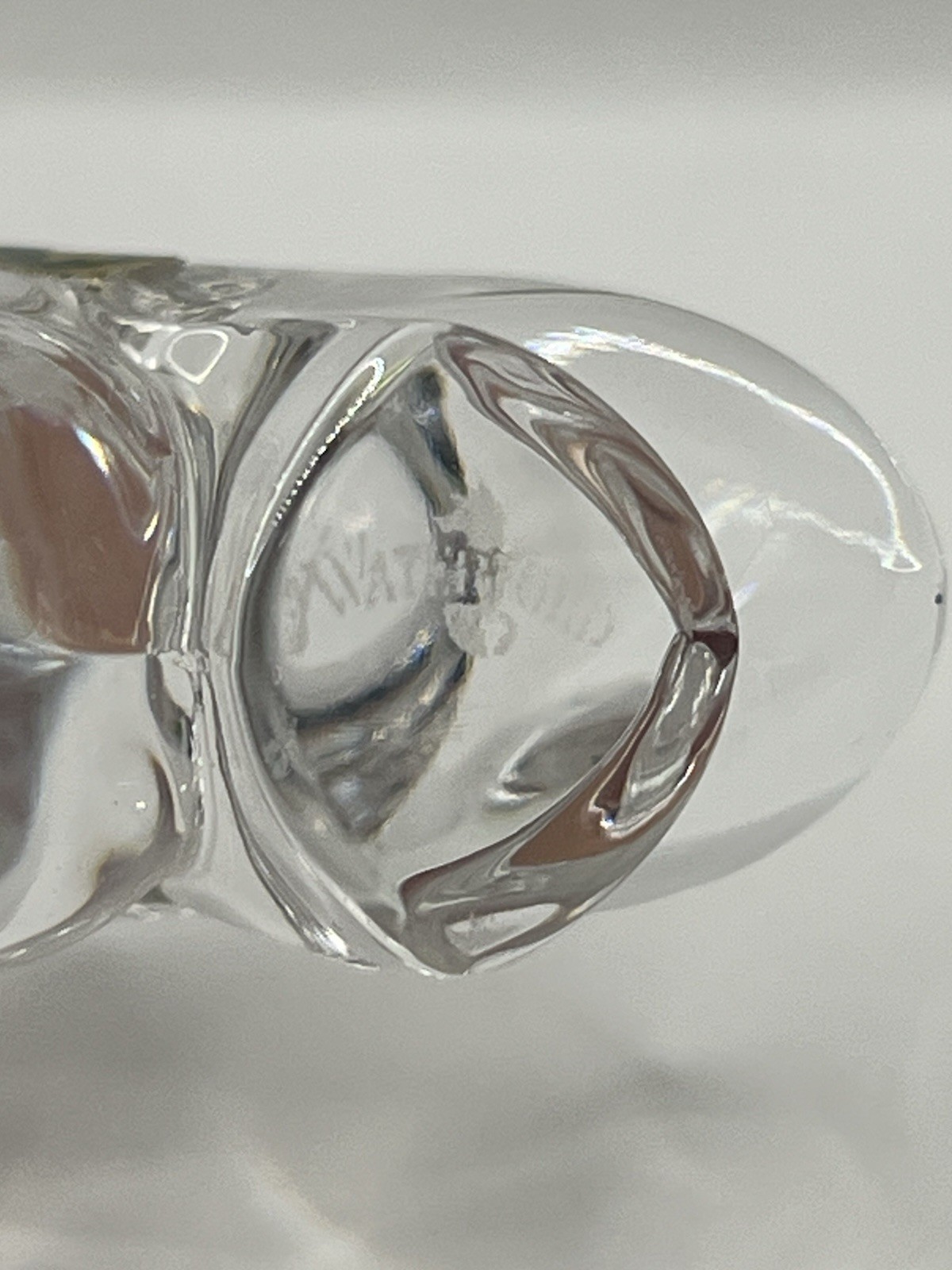 As Is Waterford Crystal Shamrock Clover Paperweight Signed Ireland 3”