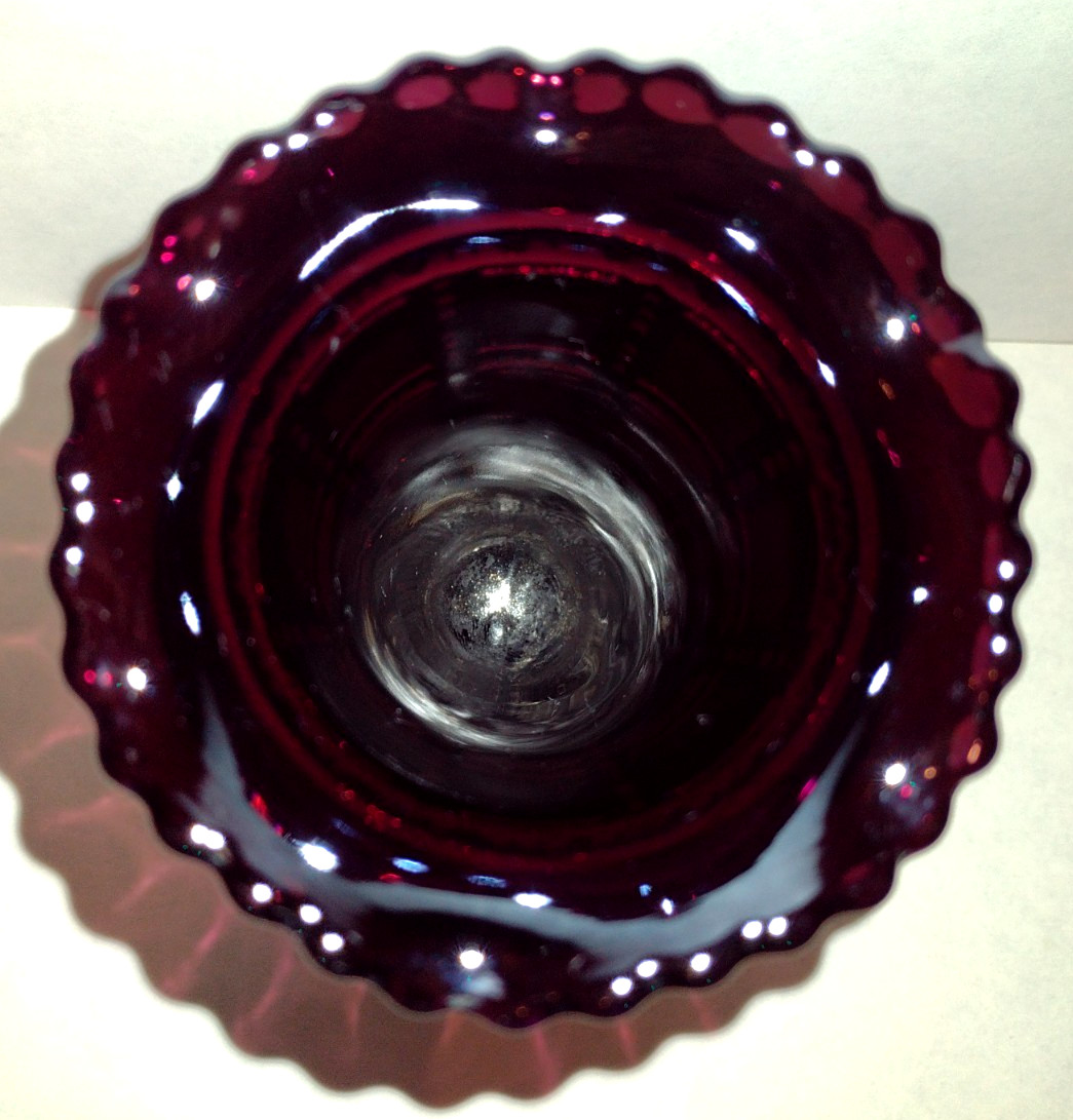 IMPERIAL GLASS VINTAGE BEADED BLOCK VASE CARNIVAL GLASS