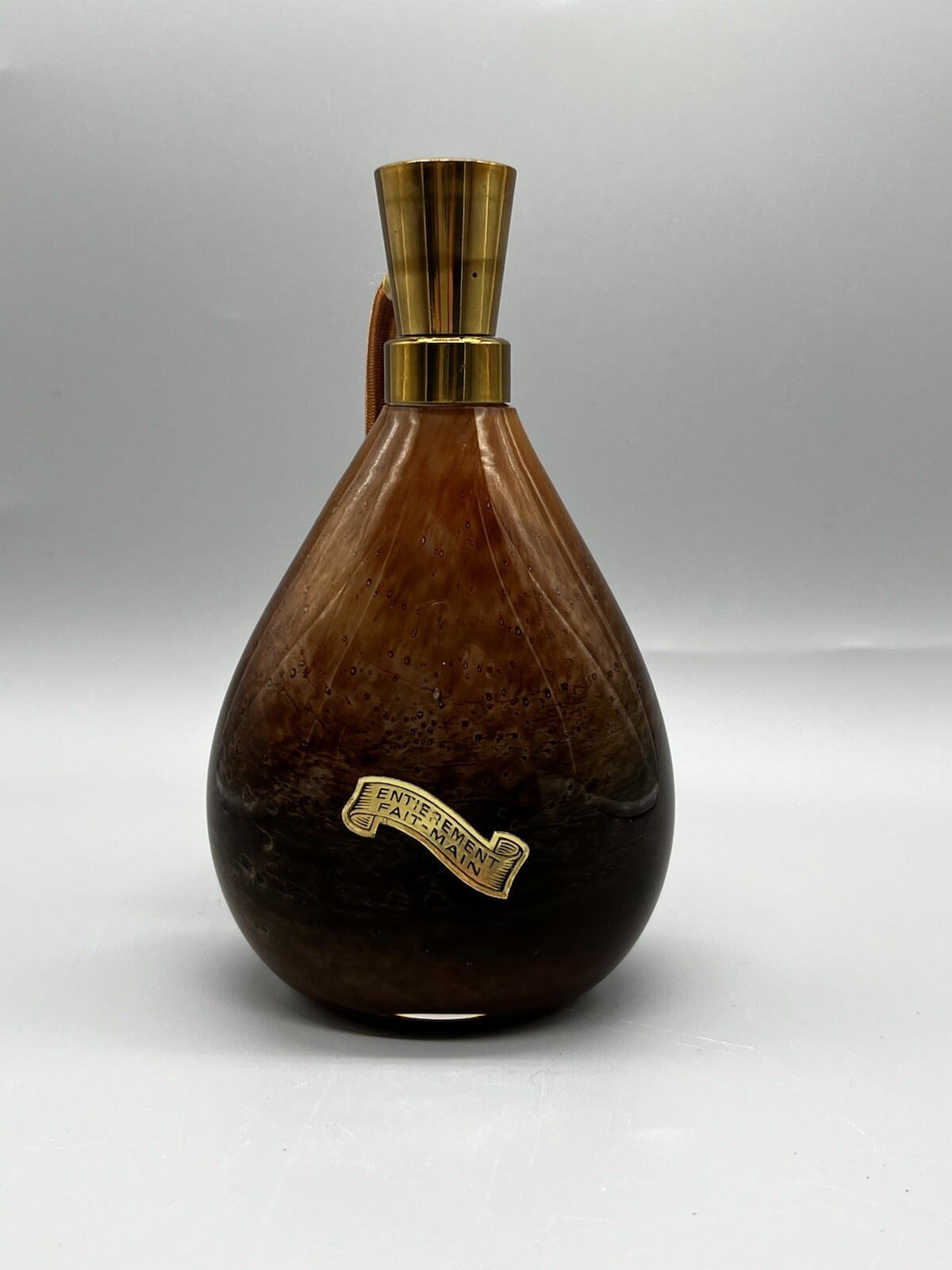 Vintage Irice Waltersperger Perfume Bottle Atomizer Amber Glass 1930s France 6”