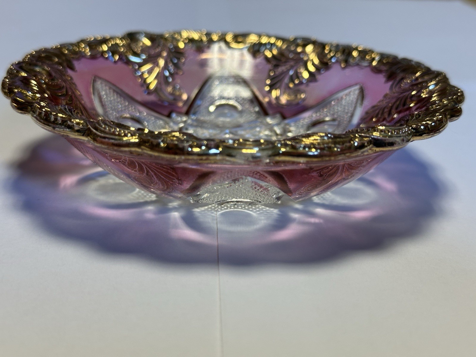 EAPG U.S. Glass New Hampshire Variant Low Bowl Maidens Blush Decoration Lot A