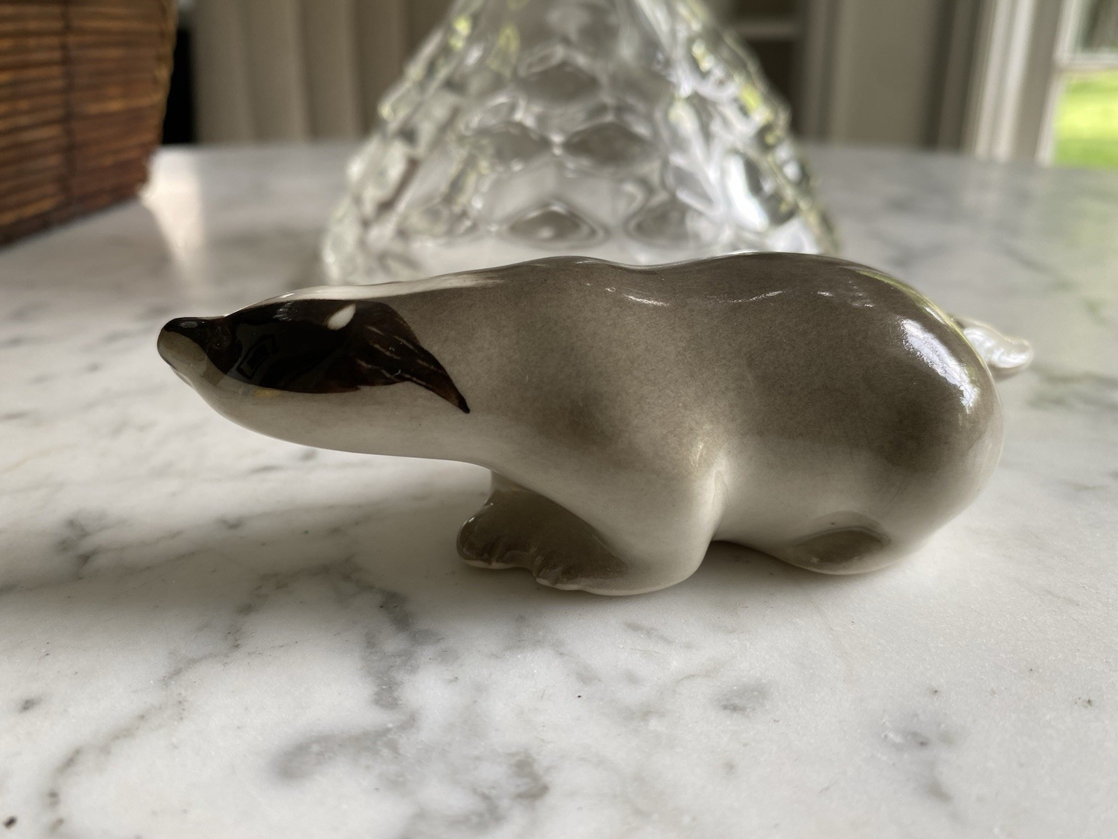 Made in USSR Soviet Union Lomonosov porcelain Badger figurine