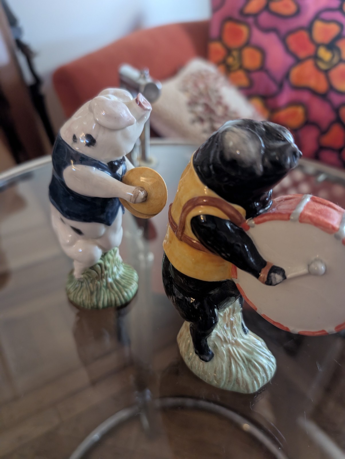 Beswick Pig Promenade Band Andrew & Michael Figurines Cymbals Drum PP4 PP6