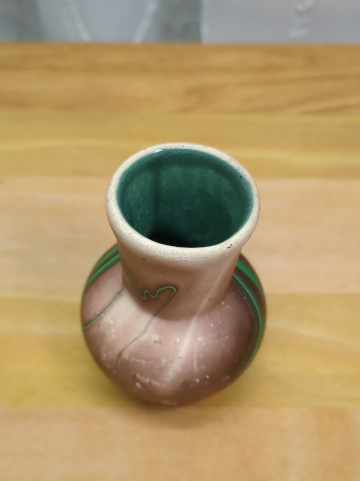 Vintage Bud Vase Hand Painted Southwestern Brown & Green 2-3/4″ Tall