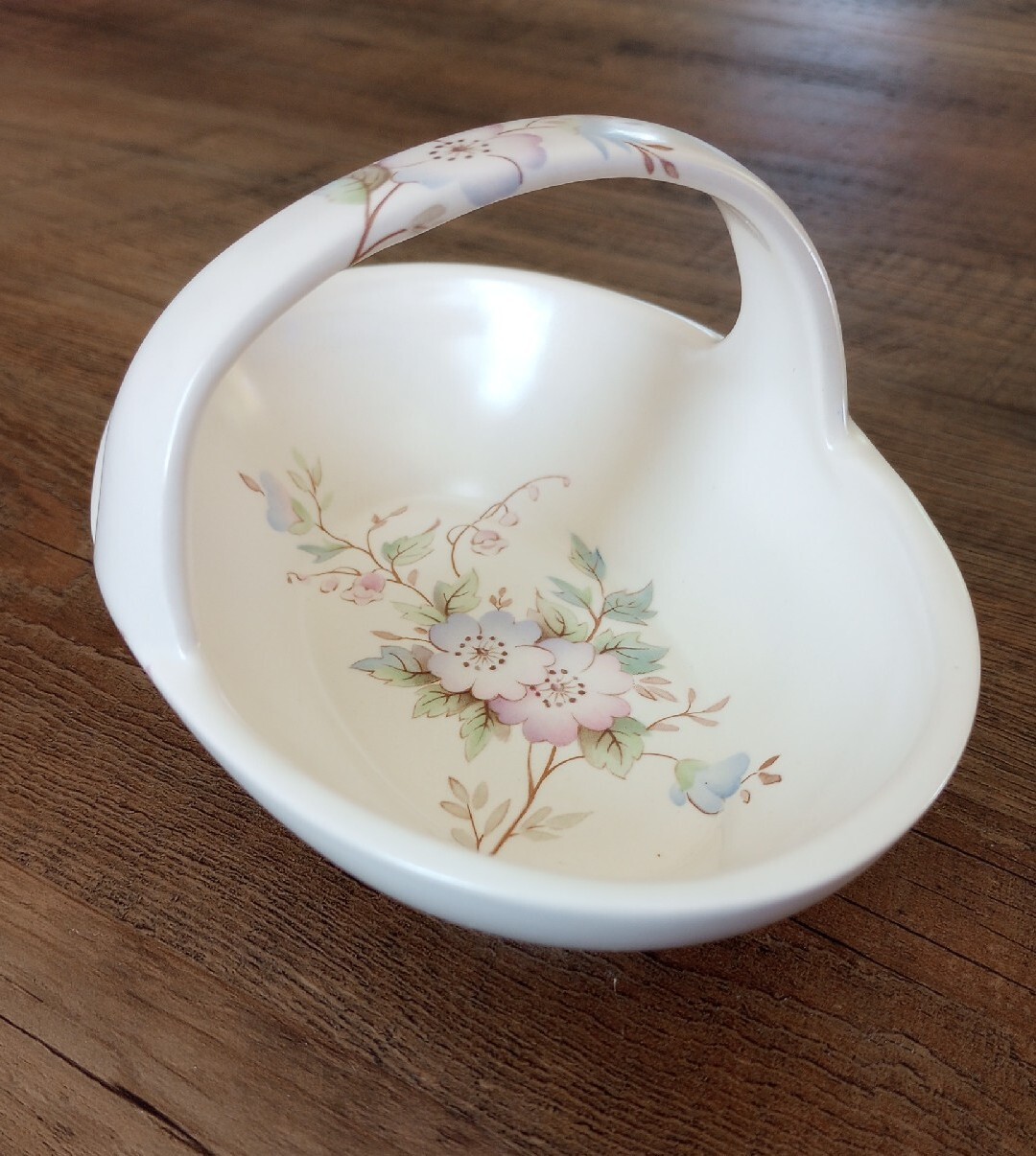 VTG Aldridge Pottery Co Floral Ceramic Basket/Soap Dish Made In England