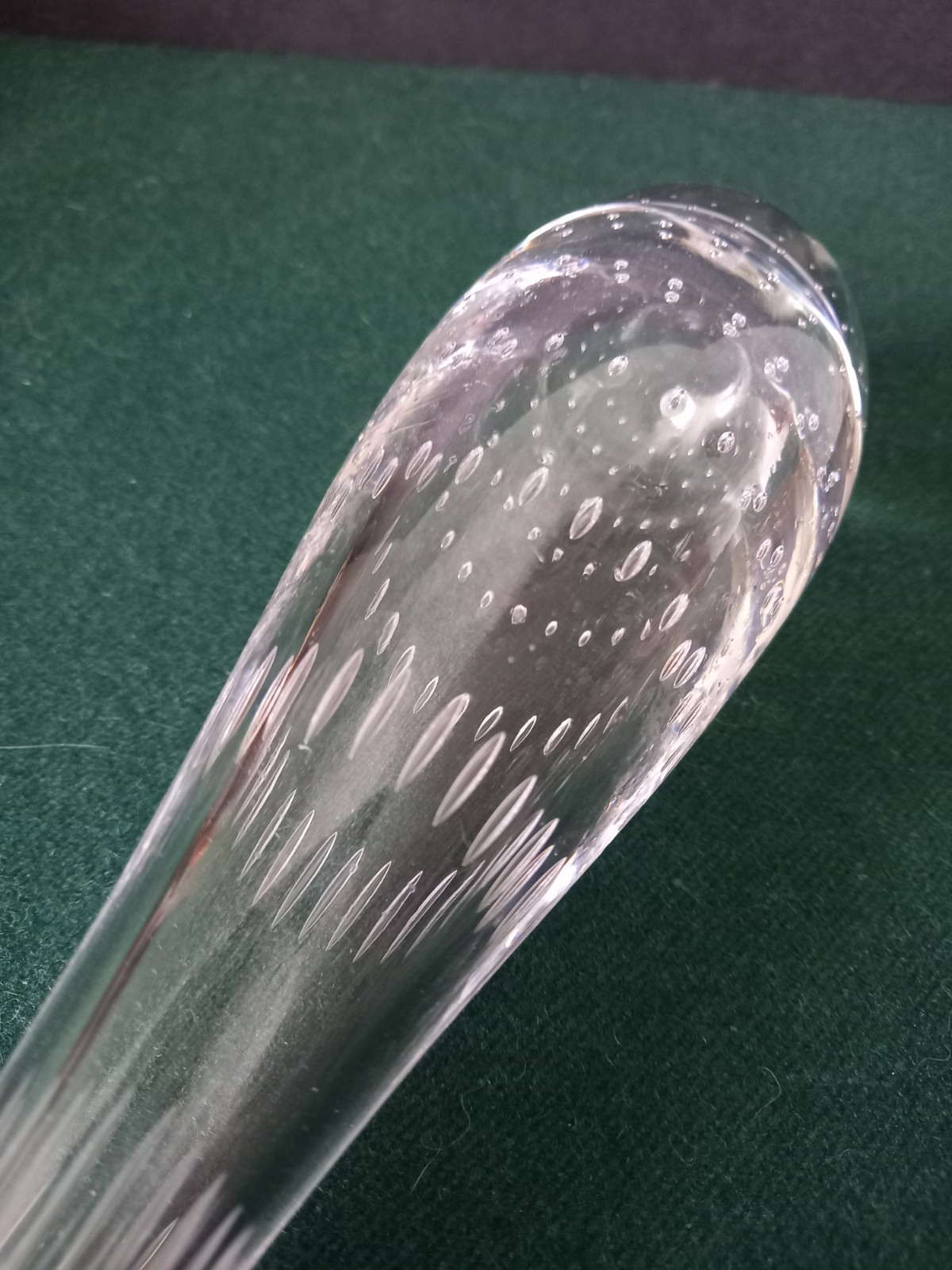 Vintage Vicke Lindstrand art glass vase Kosta Boda Controlled Bubbles 1950s
