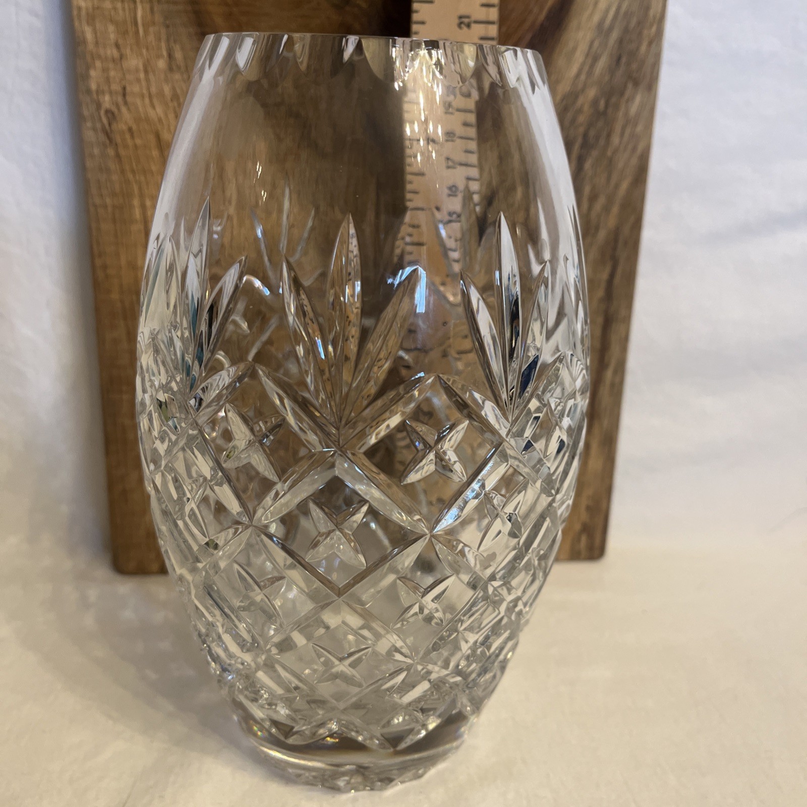 Crystal Clear Industries Hand Cut Crystal Vase 8” Made in Hungary