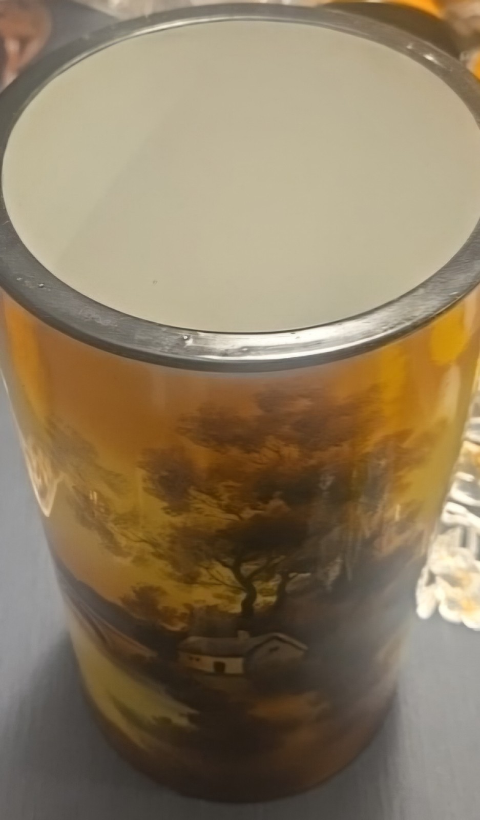 Noritake Morimura hand-painted Cylinder Mantel Vase 9.5″ Tall period 1900-1930