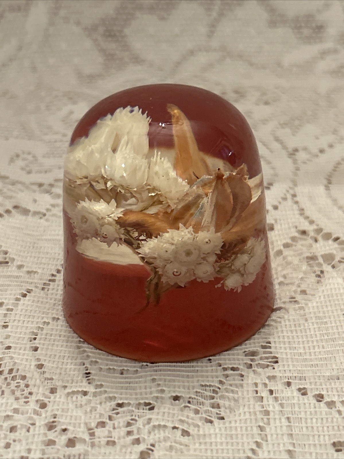 Hand Made~West of England~Janet Row~Dried Floral Paper Weight