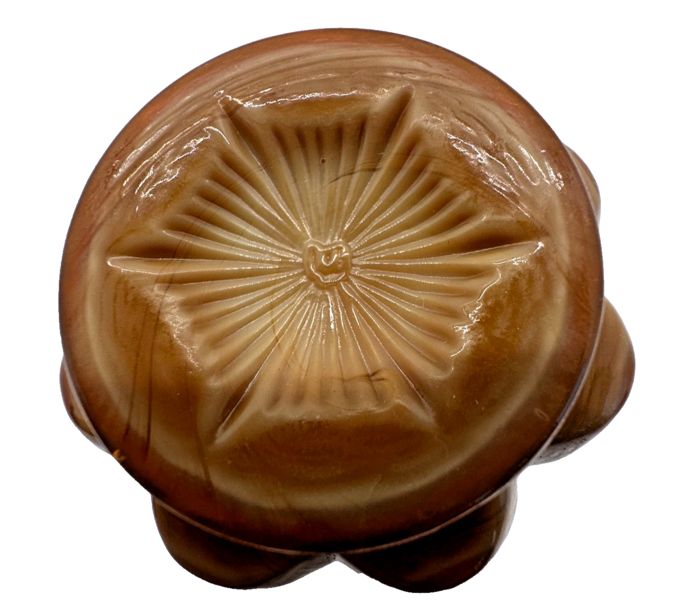 Toothpick Holder Mosser Chocolate Slag Cherry Thumbprint Glass Brown Cherries