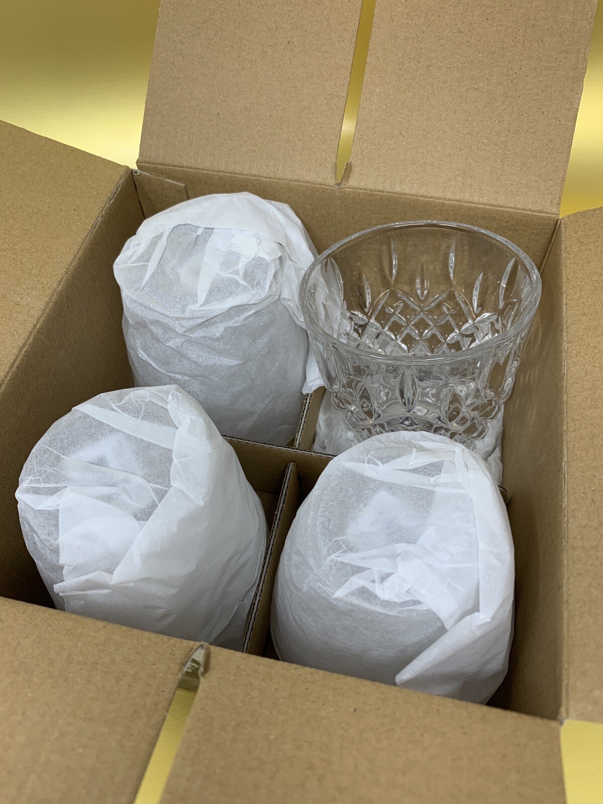 Set Of (4) Mikasa Fine Crystal Double Old-Fashioned Glasses Harding New In Box