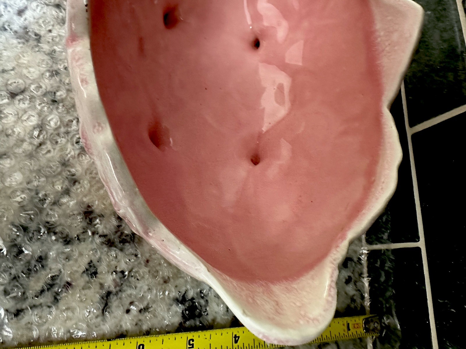Rare ShellPinkMCM Cookson Pottery Ivy Leaf Floral Bowl Planter Lombardi Style