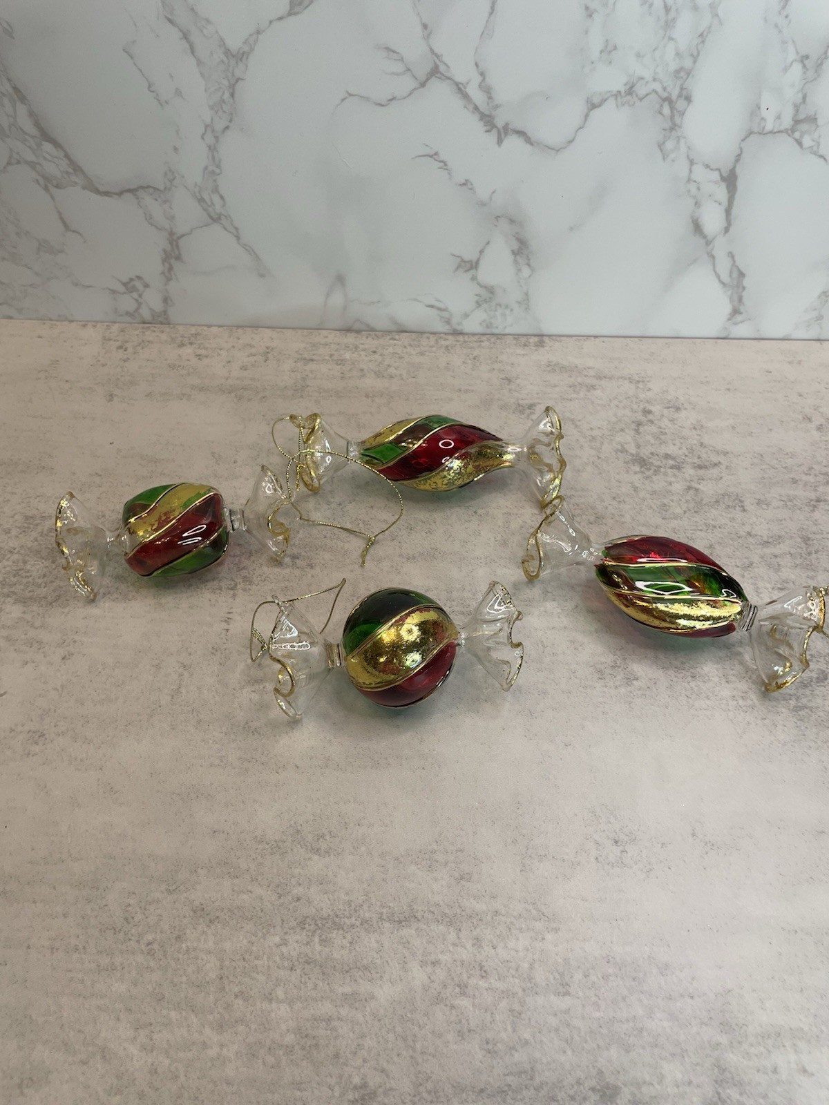 Egyptian-style hand-blown glass Candy Ornaments set of 4